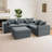 Boneless 96'' Modular Sectional Sofa Couches, 5 Seat U-shaped Cloud Boneless Couch With Deep Seat, Comfy Memory Foam Corduroy Couch With Ottoman, Floor Sofa For Living Room Bedroom-753947989