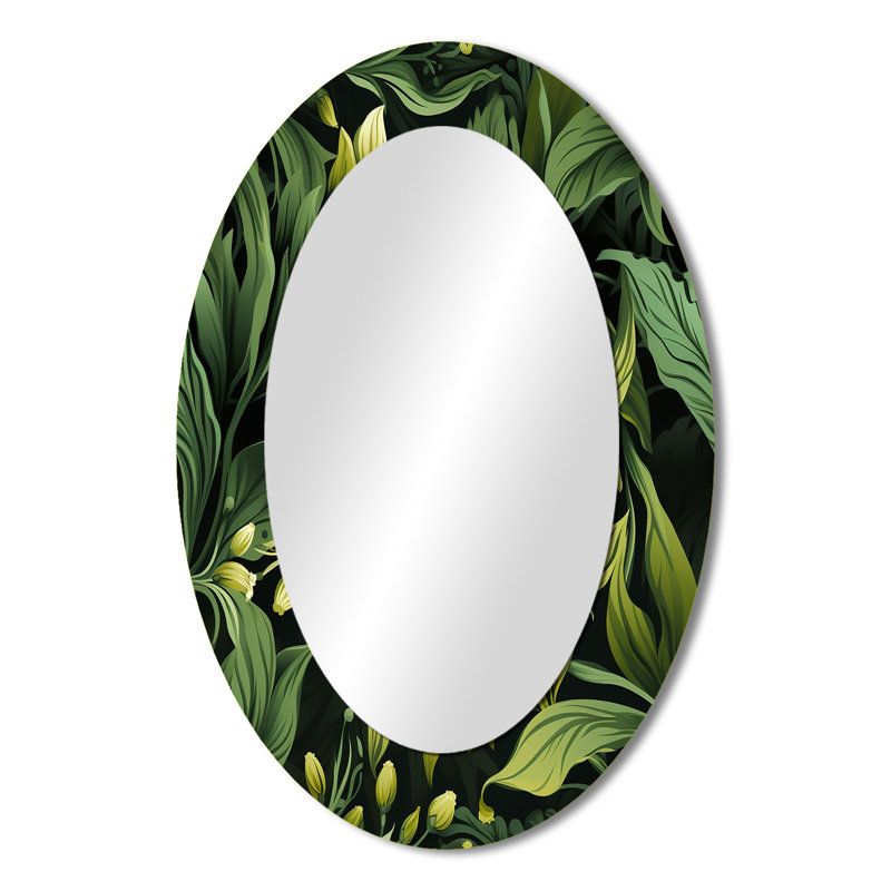 Theressa - Miroir mural ovale vert, H 36 po x l 24 po