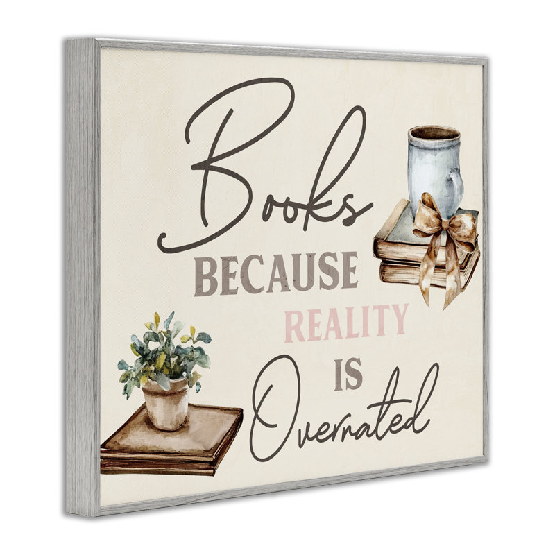 Giclée, livres parce que la réalité surestimée, design par Kim Allen, Estampe numérique Farmhouse, H 11 po x l 14 po