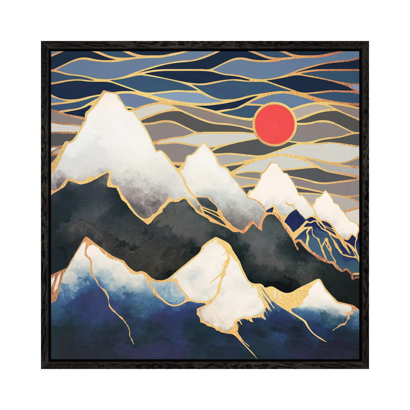 Ice Mountains - Print on Canvas, Black Framed, 45.72 cm H x 45.72 cm W