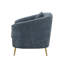 Chaise Nakendra avec coussin, chenille bleu cobalt
