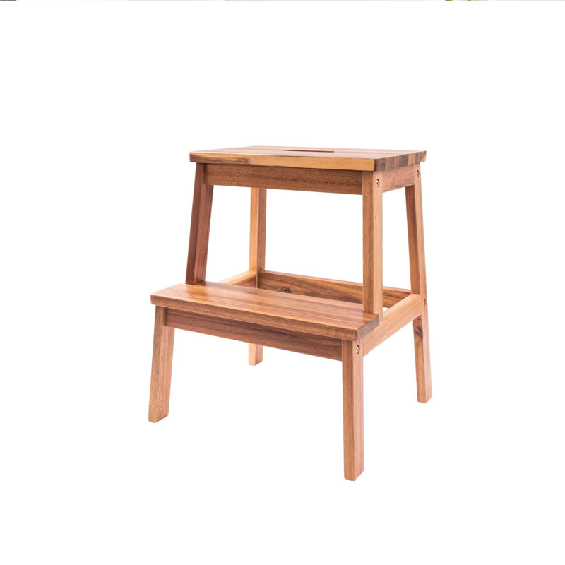 Tabouret à deux marches en acacia