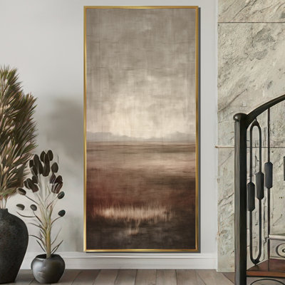 «Vintage Minimalisme Coastal Sunset Landscape - Sunset Wall Art, Brown Landscape, reproduction sur toile»