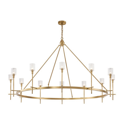 Salita 12 - Light Dimmable Wagon Wheel Chandelier