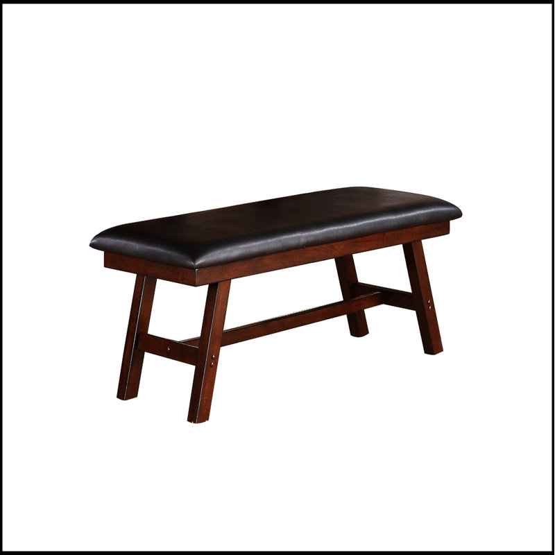 Banc de salle à manger élégant en similicuir noir avec siège rembourré pour un confort et un design moderne
