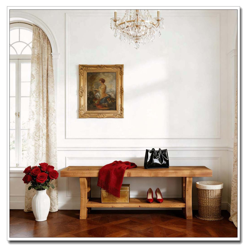 Banc d'entrée, banc long, banc à chaussures