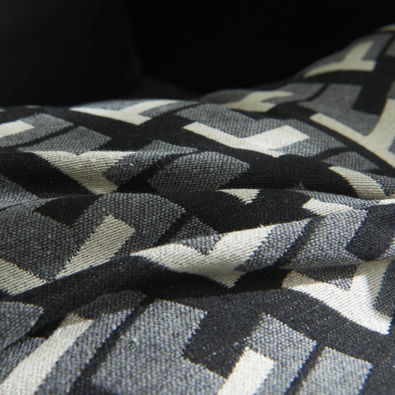 Black Geometric Modern Pillow Cover, Gray/Black