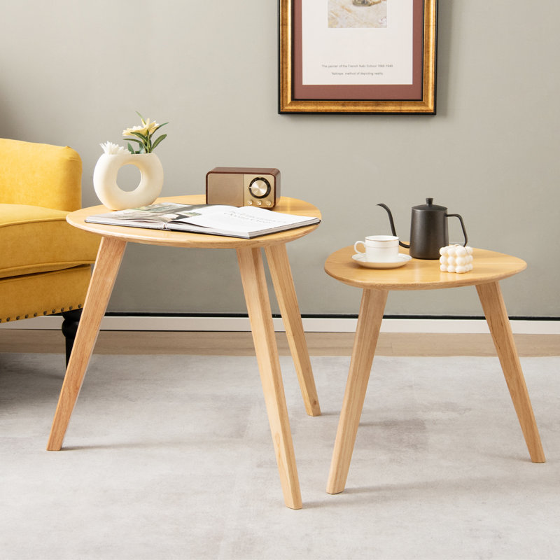 Solid Wood Side Table Set