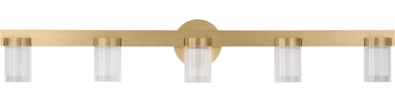 Esfera 5 - Light LED Bath Sconce, Natural Brass