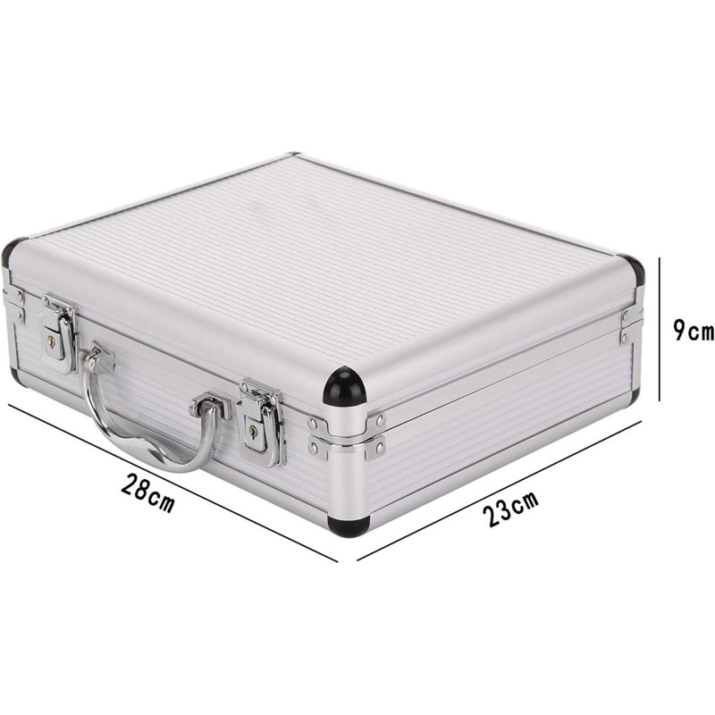 Silver Aluminum Flight Case With Foam Insert – Lockable Portable Tool Box For Instruments, Tools & Valuables – Waterproof, Dustproof, Durable Storage Organizer