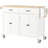 Kitchen Island Cart With Solid Wood Top And Locking Wheels, 4 Door Cabinet And Two Drawers, Spice Rack, Towel Rack-544172861