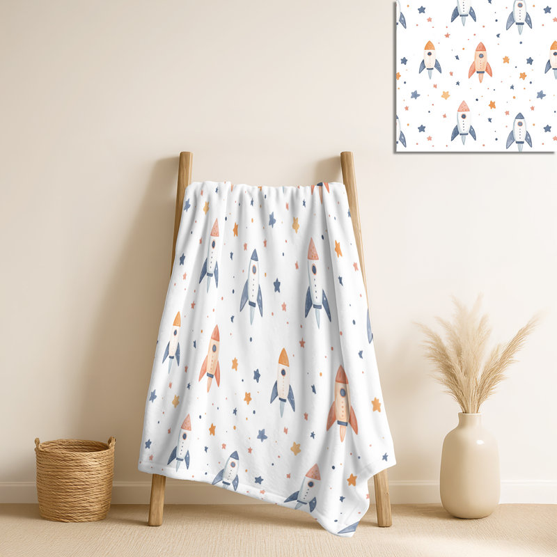 Coussin Pastel Rockets - Orange Starburst