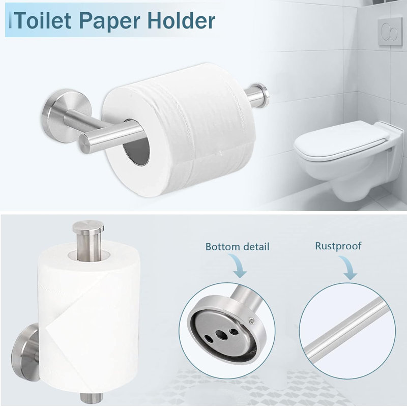 10 - Piece Bathroom Hardware Set, Silver