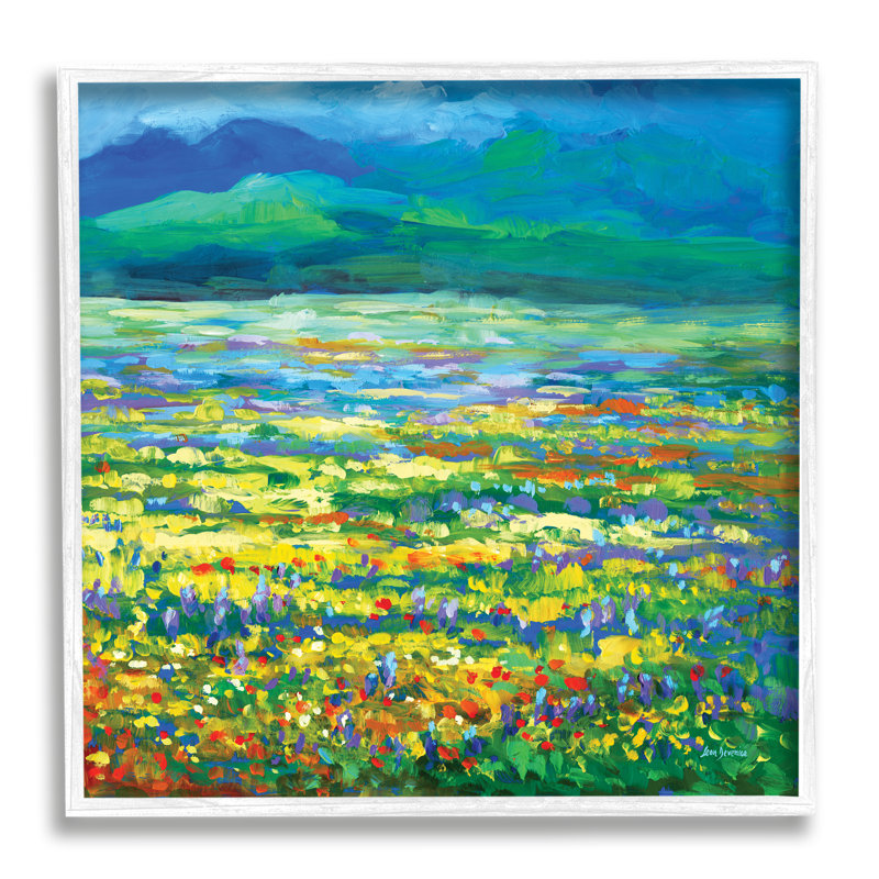 «Meadow Of Wildflowers Blue» par Leon Devenice, H 24 po x l 24 po x P 1,5 po