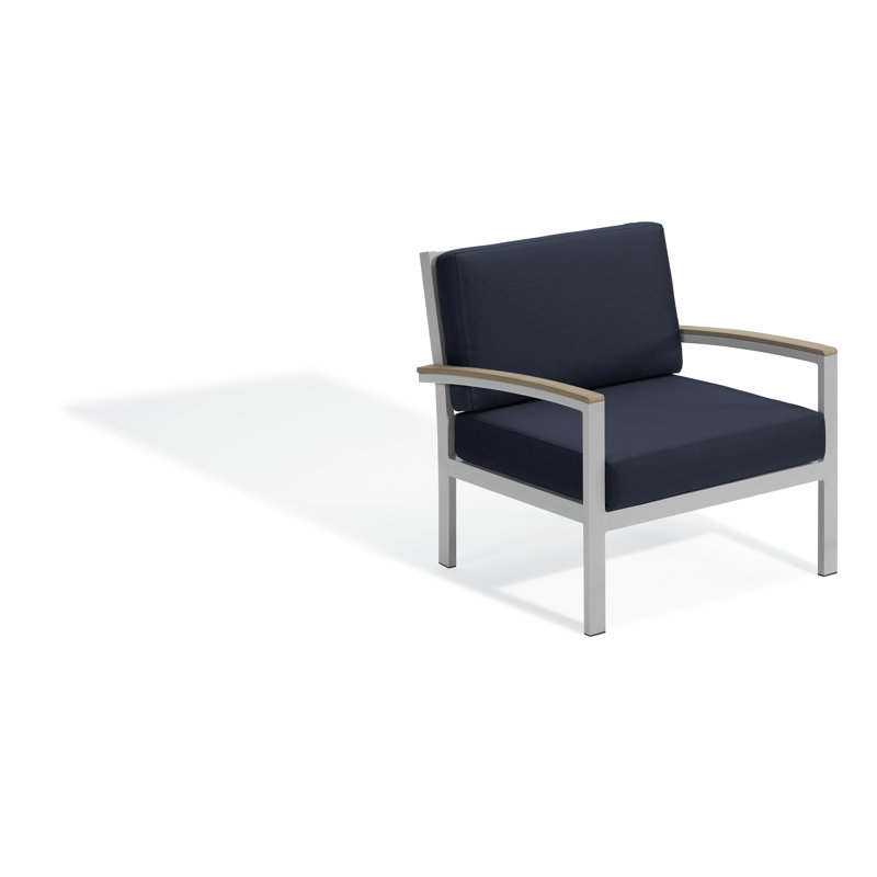 Travira Cushion Lounge Chair, Midnight Blue, Tekwood Vintage