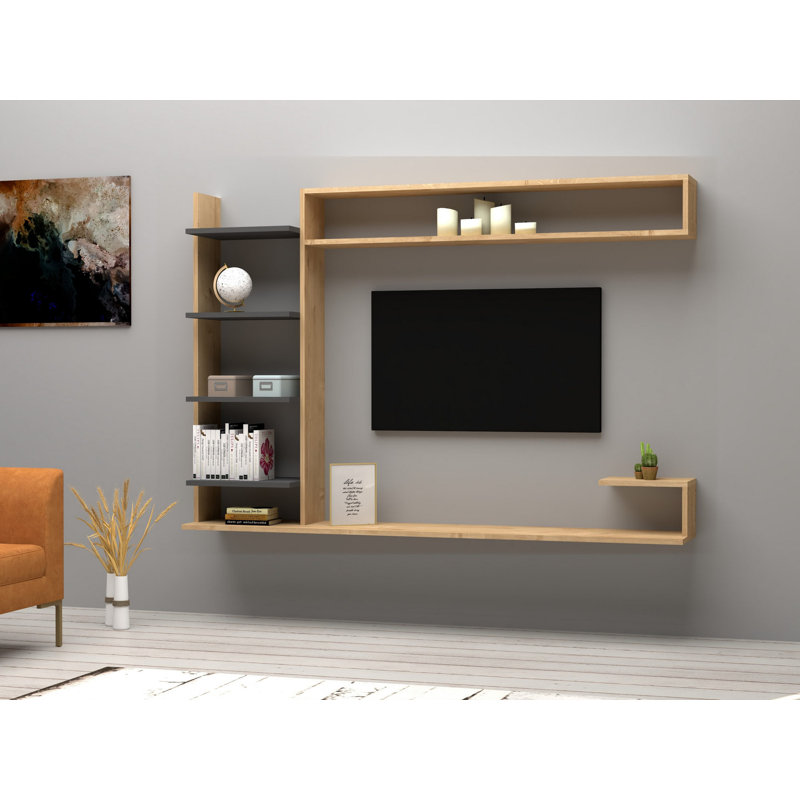 Jasine TV Stand for TVs up to 48", Sapphire Anthracite
