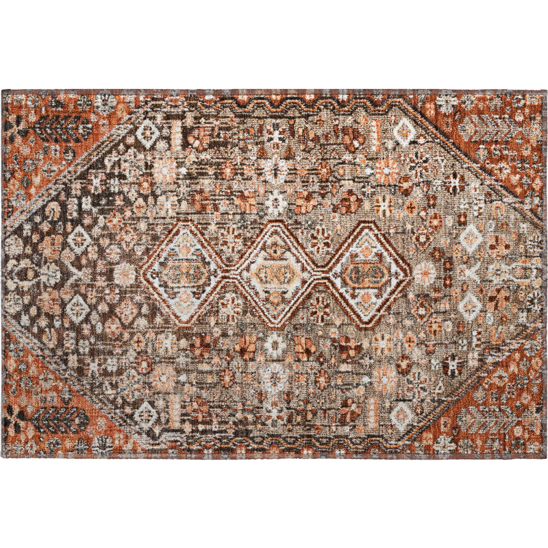 Premium Machine Washable Ashington AMF1834 Aztec Rug, Rectangle 1'8" x 2'6"