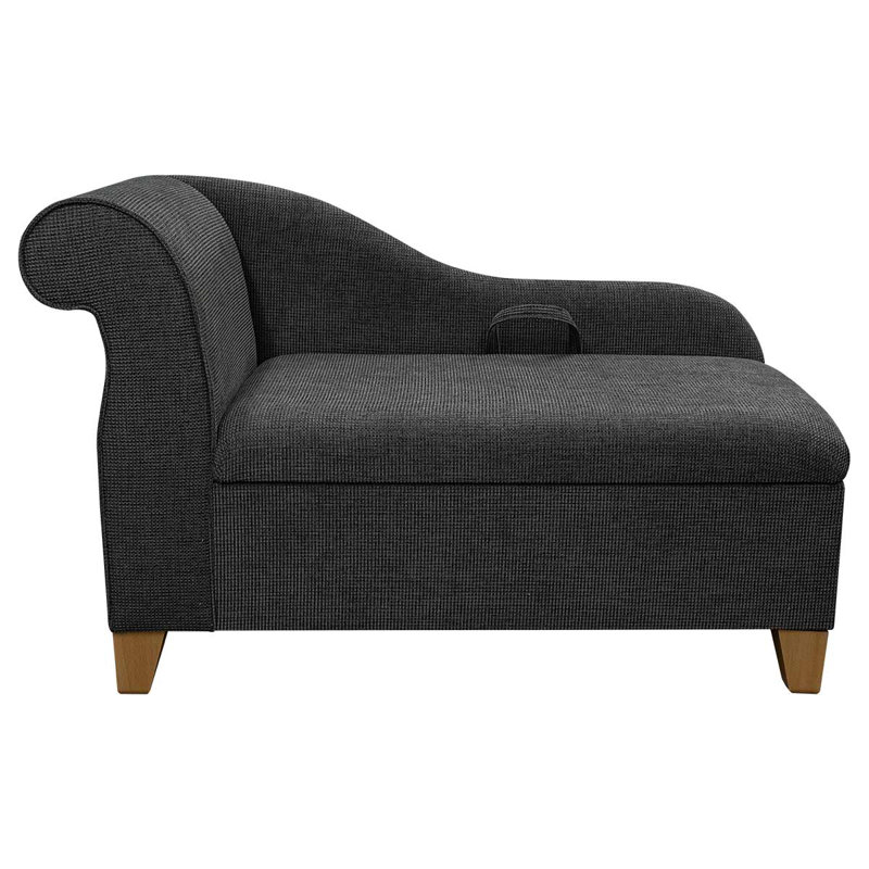 Upholstered Chaise Lounge, Grey