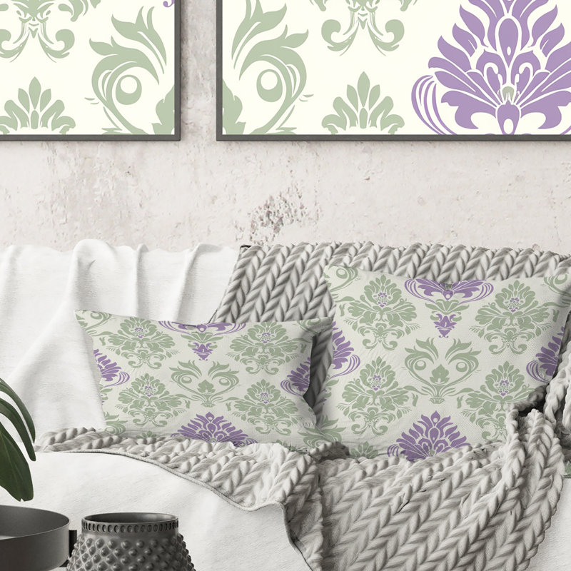 Coussin Damask, H 16 po x l 16 po, Carrée