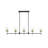 Mid-Century 5-Light Clear Glass Linear Chandelier