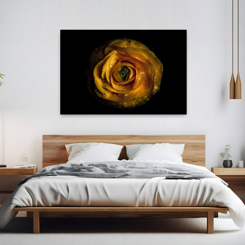 Art contemporain, art floral coloré, délicat et coloré, H 40 po x l 60 po