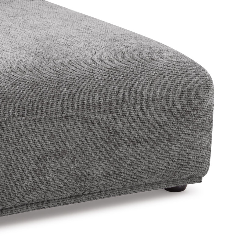 Aukeem Upholstered Ottoman, Gray Chenille