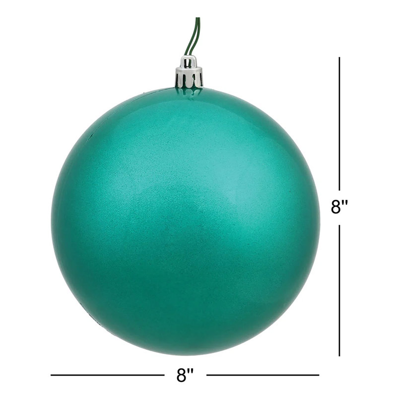 Décoration de boule décorative des Fêtes, Bleu sarcelle brillant, mat, paillettes, paillette, H 8 po x l 8 po x P 8 po