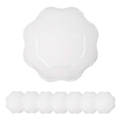 Set of 8 Durable Plastic Charger Plates, 13 Inches, Perfect for Enhancing Table Settings and Protecting Fine China