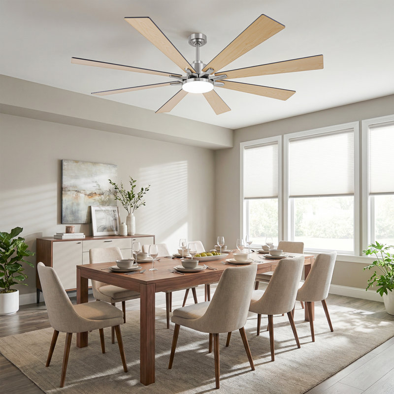 Vaczon 72" Smart Dimmable LED Ceiling Fan with 3CCT LED Lights, 6-Speed Reversible DC Motor, Timer, Remote and App Control
