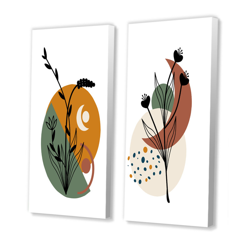 «Scandinavian Abstract Minimalistic Geometrics IV», ensemble de 2 imprimés, Toile tendue, H 20 po x l 24 po x P 1 po