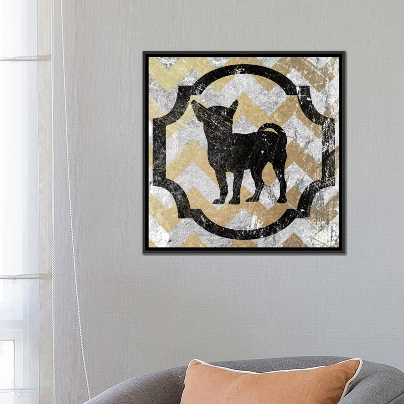 5by5collective «Chihuahua», impression sur toile tendue, Toile encadrée noire, Pas de tapis, H 18 po x l 18 po x P 1,5 po