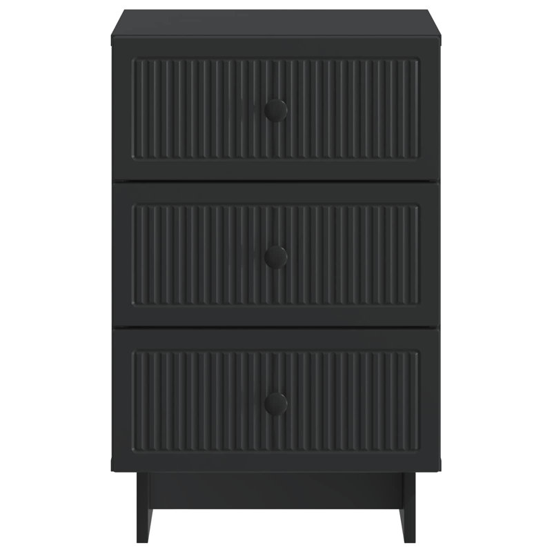 43cm W Manufactured Wood Bedside Table, Black