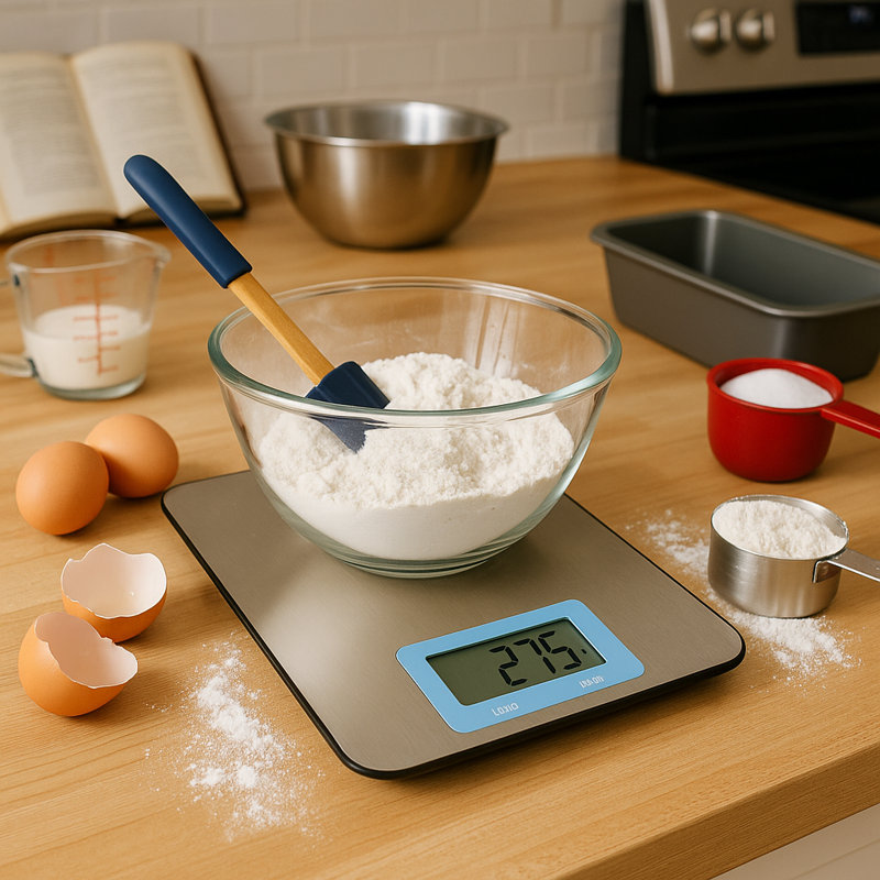Creative Home Digital Kitchen Precision Food Scale With Rectangular Stainless Steel Platform, 5.7 X 7.9 X 0.5 H Inch
