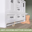 Donnal 60 po Meuble-lavabo autoportant à double cuve avec surface solide-2081444571