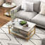 Tables basses pour le salon, faux marbre et acier, blanc, tables de chambre magnifiques, structure en acier, 2