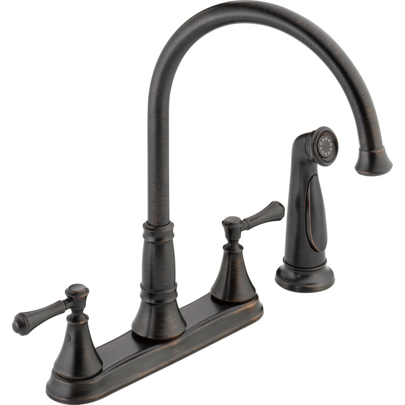 Cassidy Double Handle Kitchen Faucet with Side Spray, Venetian Bronze