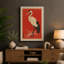 Crane in Red Japandi - Wrapped Canvas-1282737376-1282737378