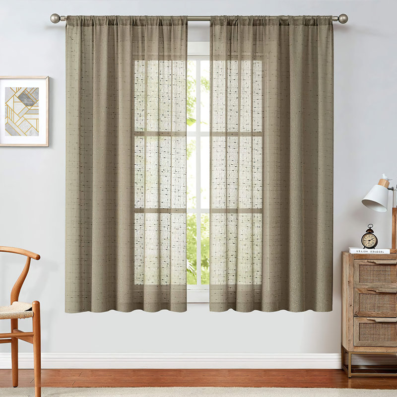 Voilage pour rideaux, Taupe, l 52 po x L 72 po