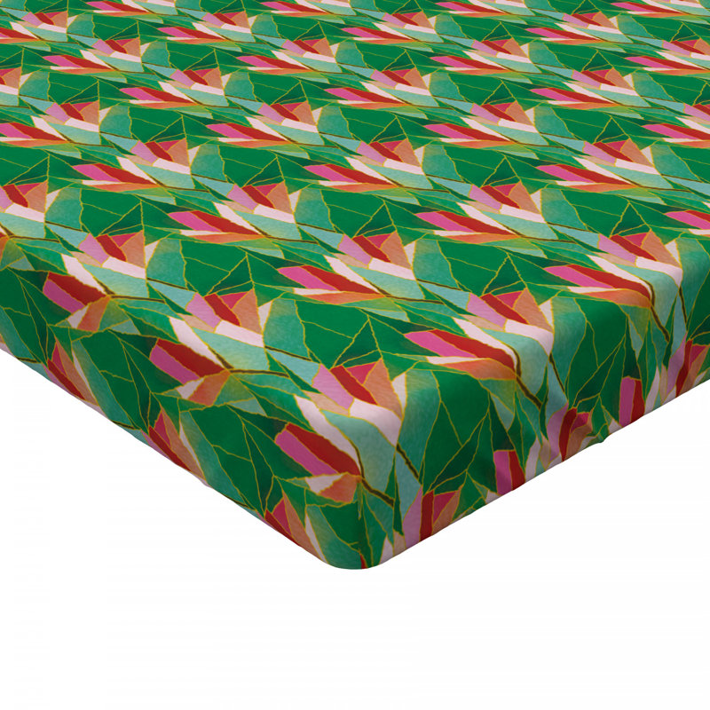 Twin Multicolor Microfiber Floral Print Fitted Sheet