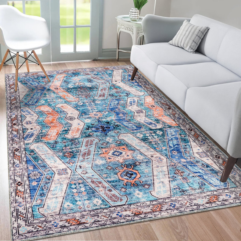 Geometric Cotton and Chenille Flatweave Area Rug, 160 cm round