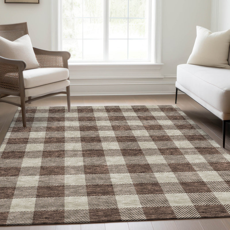 Premium Machine Washable Prisco Brown Rug, Rectangle 8' x 10'
