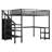 Versatile Storage Metal Loft Bed Modern Design Functional Workspace