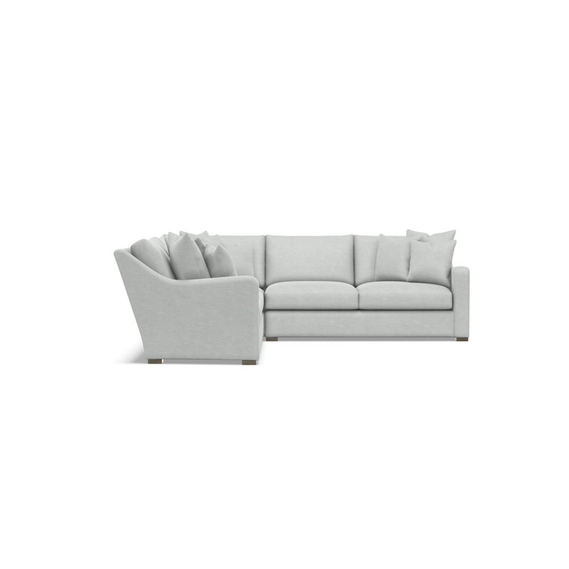 Bernhardt Ventura 3-Piece Fabric Sectional, 34.5" H x 107.5" W x 107.5" D, Symmetrical, Light Gray Polyester Blend