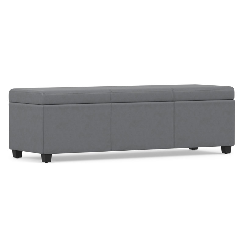 Banc de rangement avec repose-pieds avec rangement caché Avalon, Gris Pierre