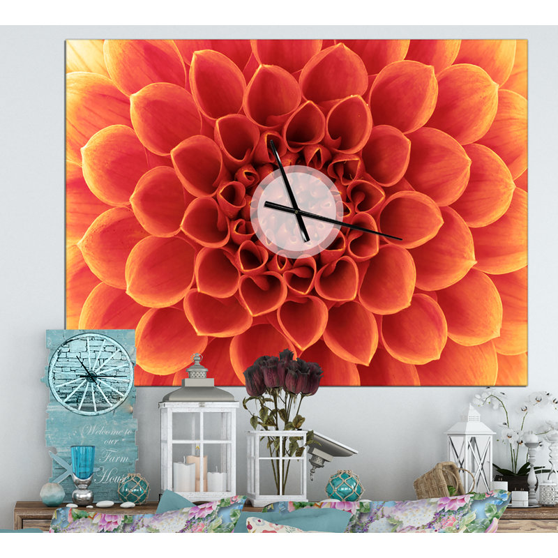 Horloge murale de pétales denses fleur densées, Petit