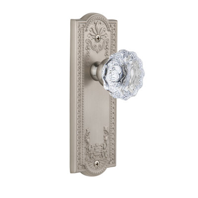 Grandeur Parthenon Plate Privacy with Fontainebleau Crystal Door Knob