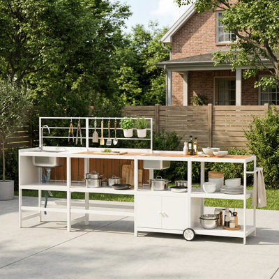 4 Piece Modular Outdoor Kitchen Set with Outdoor Sink