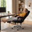 Chaise de bureau de direction réglable en hauteur avec repose-pieds