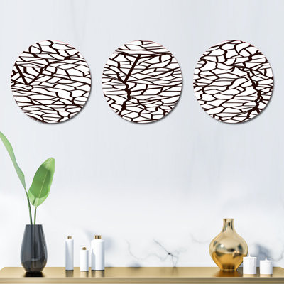 Ensemble de 3 décorations murales à motif de feuilles stylisées