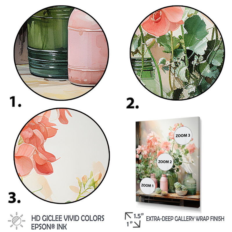 Art floral floral poterie perfection II - Boho, Cadre flottant blanc, H 40 po x l 30 po